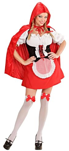 W WIDMANN MILANO Party Fashion - Kostüm Rotes Mäntelchen, Bluse mit Korsett, Rock mit Schürze, Mantel, Märchen