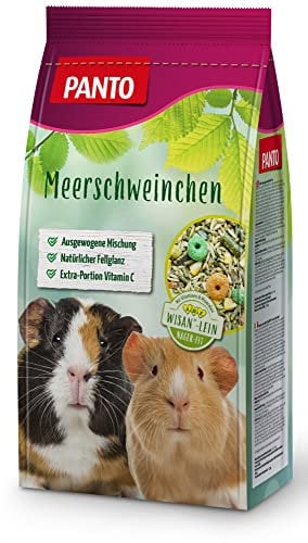 Panto Meerschweinchenfutter 5x1kg - Pelletfutter für Meerschweinchen mit Vitamin C, wertvollem Getreide & leckeren Möhrenstücken für eine abwechslungsreiche Ernährung