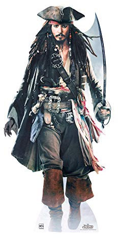 STAR CUTOUTS U829270 Disney SC507 Captain Johnny Depp Pappaufsteller perfekt für Geburtstage, Geschenke, Partys & Fans, Einfarbig, Jack Sparrow Schwert, Lifesize