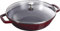 STAUB Wok aus Gusseisen, Innen emailliert, 30 cm, inkl. Glasdeckel, für alle Herdarten inkl. Induktion, Grenadine-rot