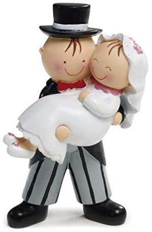 Mopec Y59 - Figura de Pastel Figura de Tarta Novia en Brazos, 15,5 cm