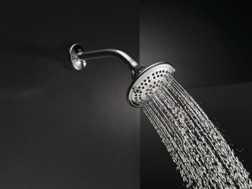 Delta Faucet 5-Setting Raincan Shower Head, Chrome Rain Shower Head, Round Shower Head, Delta High Pressure Shower Head, Water Saver Shower Head 1.75 GPM, Chrome RP78575
