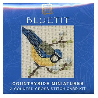 Textile Heritage Cross Stitch Miniature Card Kit - Bluetit