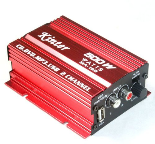 DC 9-15V 2CH 500W Motocicleta Scooter Altavoces MP3 ATV Amplificador AMP AMPS