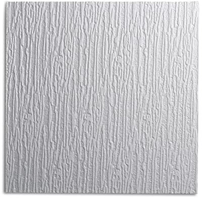 DECOSA Dalle de plafond Hamburg - polystyrène - blanc - effet crépi - 50 x 50 cm - 8 sachets (=16 m2)