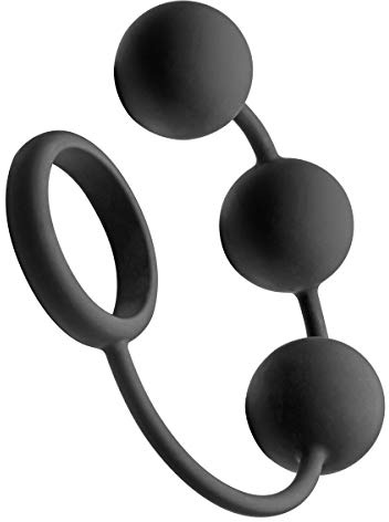 Tom of Finland Silicone Cock Ring with 3 Weighted Balls
