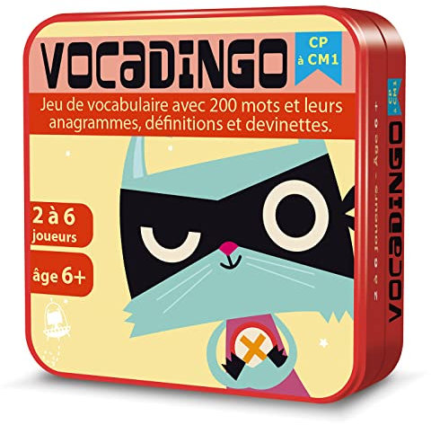 Aritma - VOCADINGO CP/CM1 - Jeu Éducatif dès 6 Ans - Jeu de Vocabulaire avec 200 Mots - Anagrammes Définitions et Devinette - Apprentissage du Français - 2 à 6 Joueurs - 15 Min - Version Française