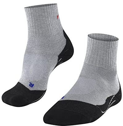 FALKE Men's TK2 Explore Cool Short Hiking Socks, Quarter, Medium Padding, Breathable Quick Dry, Cooling, Lyocell, Grey (Light Grey 3403), 6.5-8.5, 1 Pair