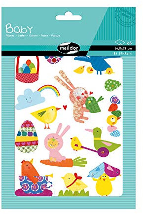 Maildor AE033O Baby Packung Stickers (mit 6 Bögen in Format DIN A5, 14, 8 x 21cm, ideal für Kinder ab 2 Jahren, Ostern) 1 Pack