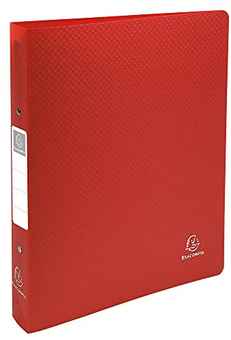 Exacompta - Réf. 54395E - 1 Classeur rigide avec étiquette OPAK - 2 anneaux ronds diamètre 30 mm - Dos 40 mm - Dimensions extérieures : 32 x 26,8 cm - Format à classer A4 Maxi - Coloris : rouge
