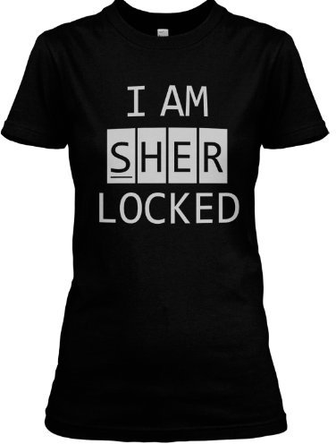 Stylotex Damen/Girlie T-Shirt I am Sherlocked, Farbe:schwarz, Größe:S