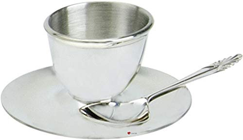 I LUV LTD Christening Gift Childrens Egg Cup On Saucer and Spoon