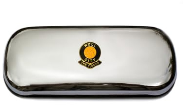 Polished chrome football club glasses case – Hull City