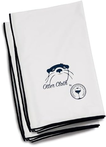 Extra Large Microfiber Glass Polishing Cloth (2 Pack) – 65x50 cm – Premium Quality Lint-Free Cleaning Cloth for Stemware, Windows, Etc – Bar Towel for Streakfree Results (White)