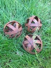 Bola decorativa de metal, 3st oxidado, Jardín bolas.Jardín decorativo parrilla de hierro