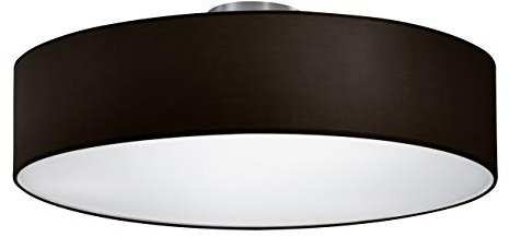 Trio Leuchten Deckenleuchte Hotel 603900302, Stoffschirm Schwarz, exkl. 3x E27 max. 28 Watt