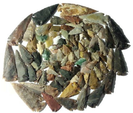 100 Pfeilspitzen und Speerspitzen 2,5-11cm experimentelle Archäologie