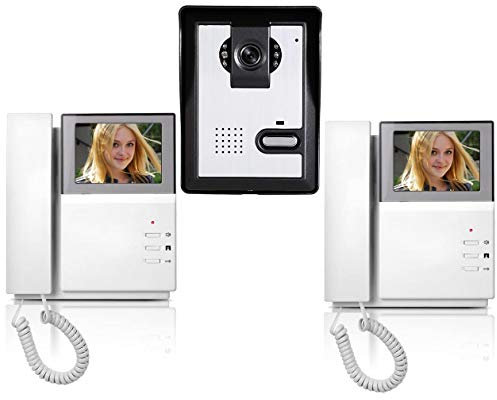 AMOCAM Écran LCD transparent à 2 moniteurs LCD avec fil vidéo interphone sonnette vidéo vidéo pour porte téléphone sonnette IR vision nocturne caméra porte sonnette interphone porte téléphone style