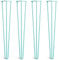 [HLC] 4 x Hairpin Table Legs – Superior Double Weld Steel Construction With Screws, Build Guide & Protector Feet Worth £8 Included! – 10mm Steel [28/71cm,Duck Egg]