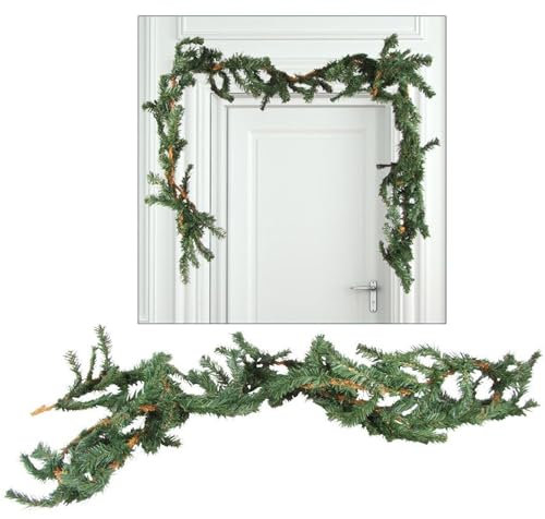 BURI Tannengirlande Weihnachtsgirlande 2,7m Maibaum Weihnachtsdeko Türdeko Tannengrün