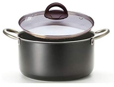 MAXIMA CASSERUOLA ANTIADERENTE DA CUCINA RISTORANTE 32 CM CON 2 MANICI ERGONOMICI E COPERCHIO IN VETRO