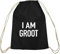 Shirtstreet24, I Am Groot, Serien Nerd Baumwoll natur Turnbeutel Rucksack Sport Beutel, Größe: onesize,schwarz natur