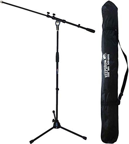 keepdrum MS106 Mikrofonständer Mikrofonstativ mit Galgen u. Metall-Sockel + Tragetasche SB-03 (Black)
