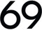 1peak Zahl 69 in schwarz, 30 cm großer Sticker aus Selbstklebender Klebefolie zum aufkleben, wetterfeste Klebezahl