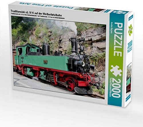 CALVENDO Puzzle Traditionslok sä. IV K auf der Weißeritztalbahn 2000 Teile Puzzle quer | 2000 Teile Lege-Größe 90 x 67 cm Foto-Puzzle für glückliche Stunden