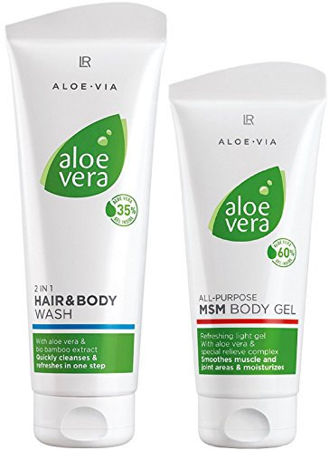 LR ALOE VIA Aloe Vera Körperpflege-Set (250 ml Shampoo & 200 ml MSM Körpergel)