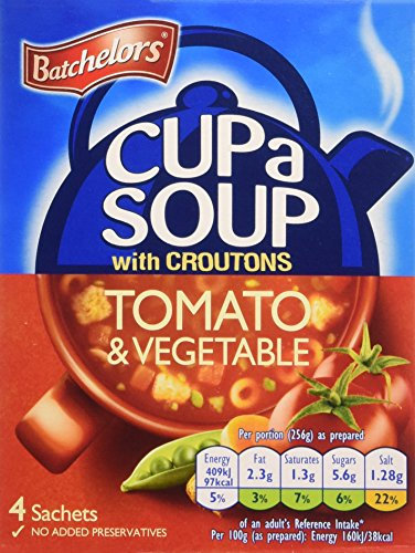 Batchelors Cup a Soup with Croutons Tomato and Vegetable 4 Sachets 104 g (Pack of 9)