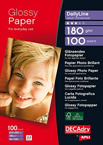 APLI dailyline Pack 100 Blatt Fotopapier A4 180 g glänzend
