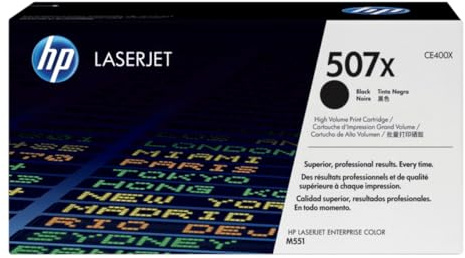 Original HP CE400X / 507X, für Laserjet Enterprise 500 Color M 551 DN Premium Drucker-Kartusche, Schwarz, 11000 Seiten