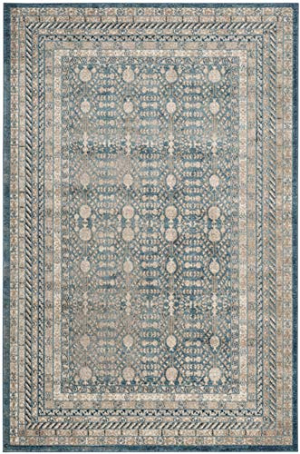 SAFAVIEH Sofia Collection Area Rug - 5'1 x 7'7, Blue & Beige, Vintage Oriental Distressed Design, Non-Shedding & Easy Care, Ideal for High Traffic Areas in Living Room, Bedroom (SOF376C)