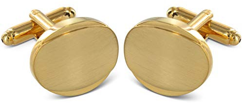 TEROON Manschettenknöpfe Gravur geeignet 18kt vergoldet matt