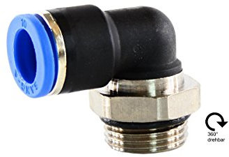 Raccordo a L con filettatura esterna, connettore ad angolo ad innesto, pneumatico ad aria compressa (10 mm, G 1/4)