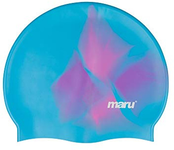 Maru Silicone Swim Cap (Blue/Pink/Purple) One Size Fits All Swim Hat