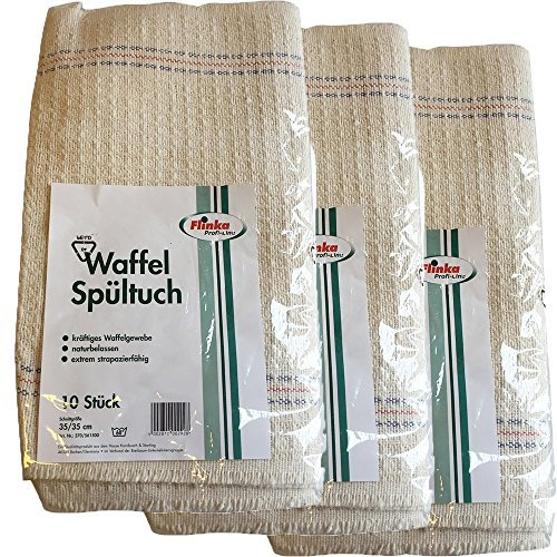 Flinka Spültuch Waffelspültuch Profi Gastro 35x35cm - 3er Vorteilspack (3 x 10 Stck.)