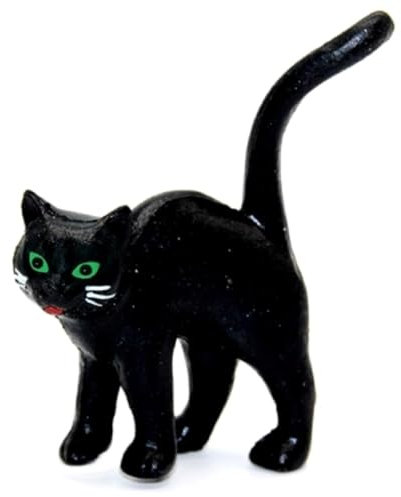 Melody Jane Puppenhaus Miniatur Tier Halloween Zubehör Schwarz Katze Stehend