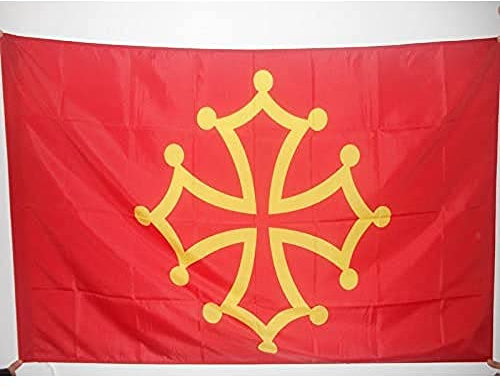 AZ FLAG - Flagge Provinz Languedoc - 90x60 cm - Provinz Languedoc Fahne 60 x 90 Cm Scheide Für Mast - Flaggen