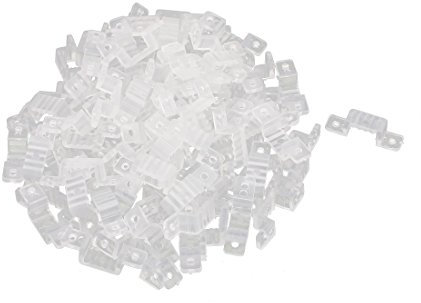sourcing map 100 Stück Kunststoff LED Lichtleisten Befestigungshalter Klar 15mm x 7mm de