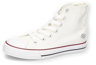Dockers by Gerli Damen High-Top Sneaker, Frauen Halbschuhe,Strassenschuhe,Freizeitschuhe,Turnschuhe,Laufschuhe,schnürschuhe,Weiss,39 EU
