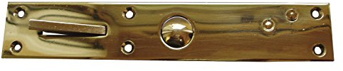 Tasterschnapper mit Messingtaster, Platte 192 x 35 mm, Messing poliert | Fensterfeststeller