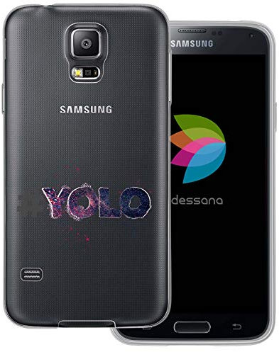 dessana Statement Sprüche transparente Schutzhülle Handy Case Cover Tasche passend für Samsung Galaxy S5/Neo Yolo