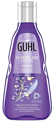 Guhl Silberglanz & Pflege Shampoo - Anti-Gelbstich für blondes & graues Haar - Verleiht Glanz dank Purpursalbei + Öl