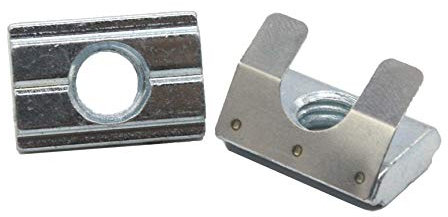 20x M8 Nutenstein 11,0 x4,1 mm für Nut 8K, mit Federblech, Stahl