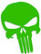 Decus Punisher Totenkopf XXL 0287 (grün) // Sticker OEM JDM Style Aufkleber