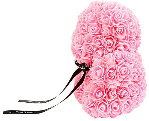 FeiWen Rose Flower Bear 20cm Flowers on Every Rose Bear, Valentine's Day, Father's Day, Mother's Day, Graduation, Christmas, Anniversary, Birthday, Wedding, Baby Shower (Grün)