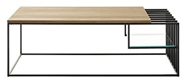 Robas Lund Couchtisch Eiche massiv, Gestell Metall schwarz BxHxT 120x40x60 cm