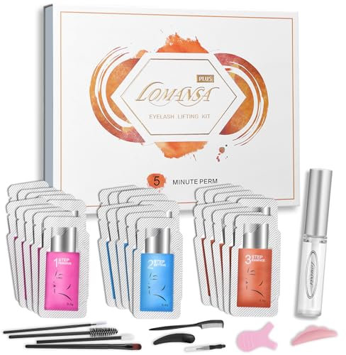 Kit Lomansa de rehaussement de cils et sourcils - Kit de permanente 2 en 1 avec 30 sachets de levage rapide de cils